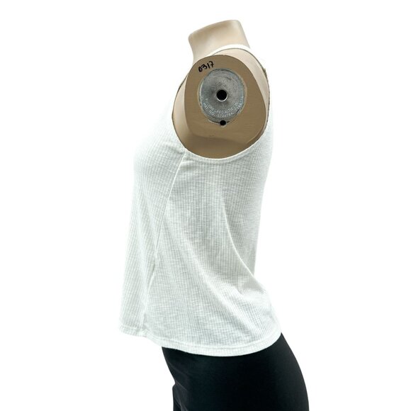 Freshman Rib Racerback Halter Tank Top Lightweight Sleeveless Gauze White Small - Picture 4 of 10